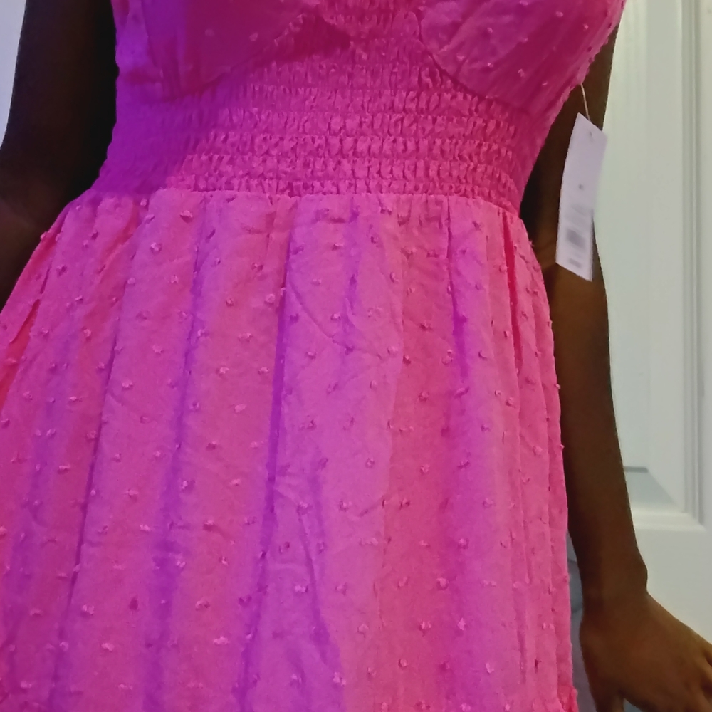 Wild Fable Bright Pink Textured Mini Dress